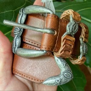 Free People Urban Outfitters Buff Leather Western Belt 45” Length